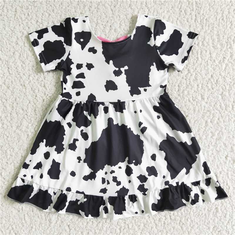 cow girls summer dress kids skirts