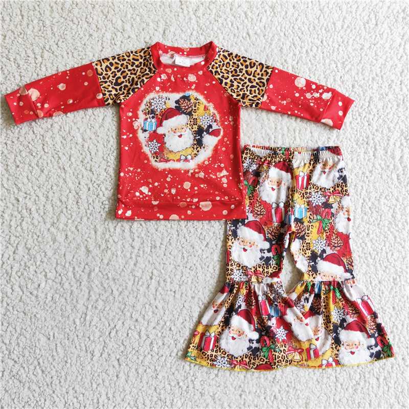 merry christmas clothes t-shirt & bell kids clothing santa girls outfits