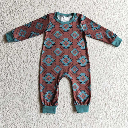 long sleeve boys rompers with hidden button baby jumpsuit