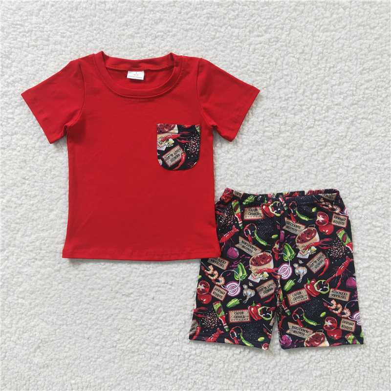 food boys shorts sets summer kids clothes