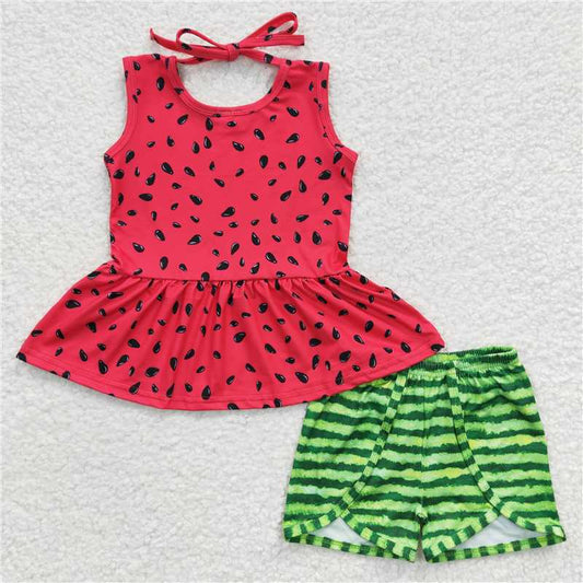 girls outfits watermelon top & shorts sets summer kids clothes