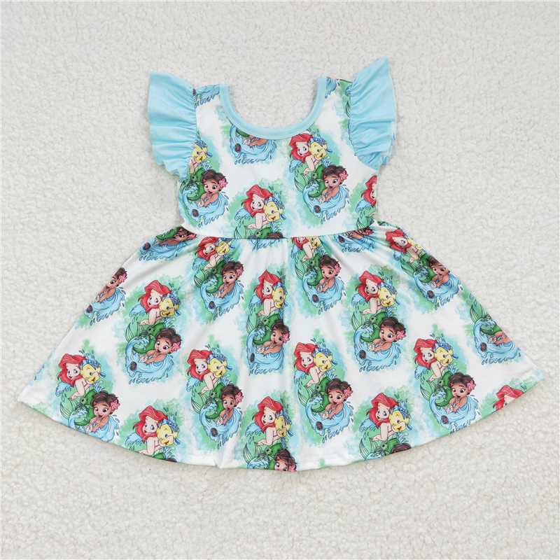 Mermaid princess girls dress summer kids skirts