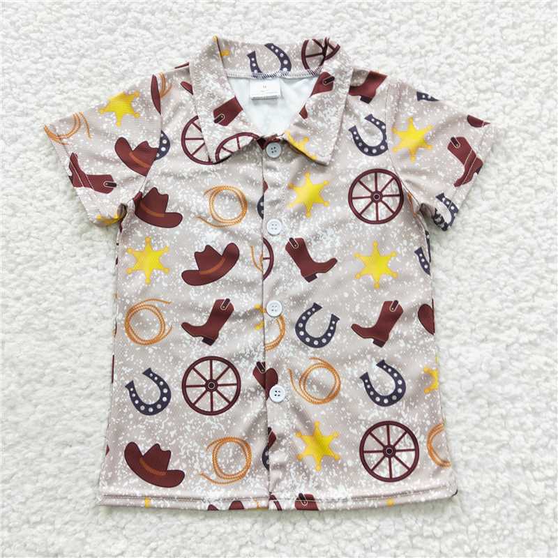 west shoes short sleeve shirt boys summer polo tops