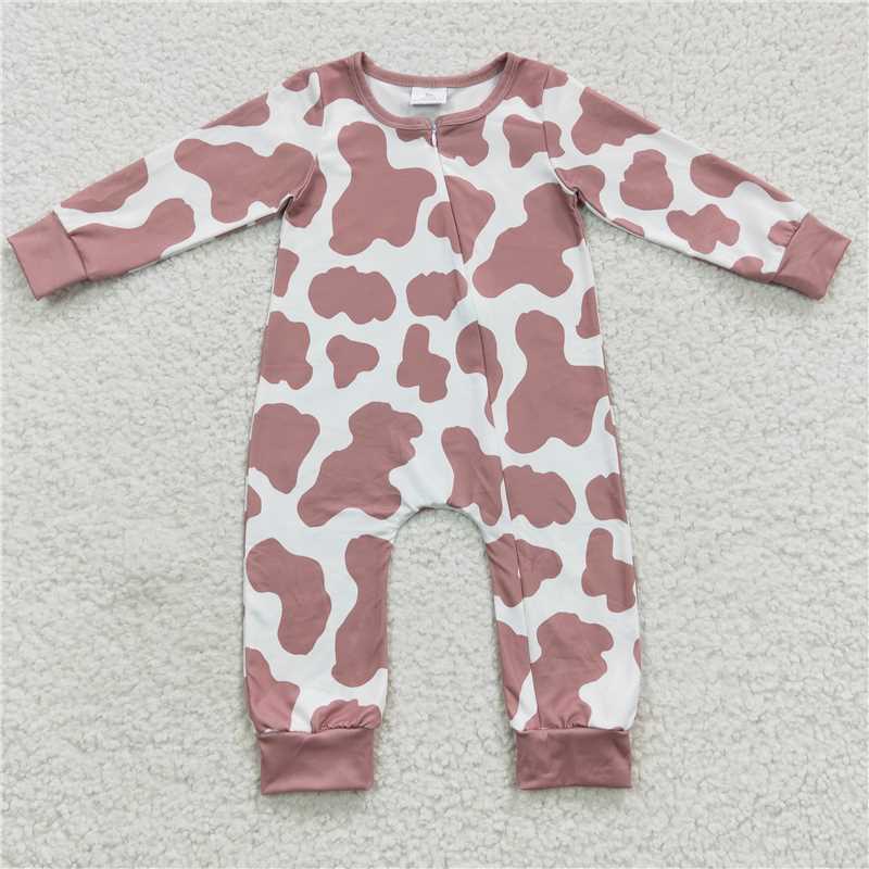 long sleeve leopard boys zipper romper kids clothes