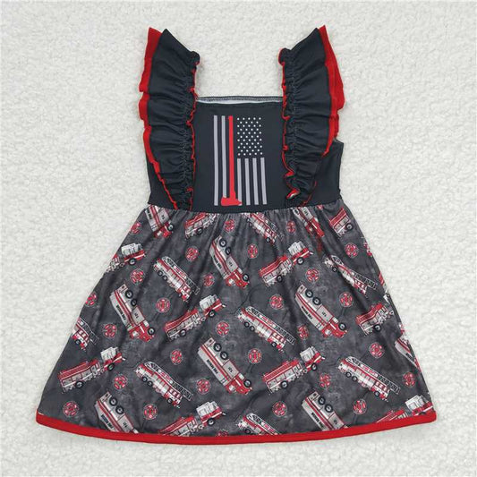 girls dress summer skirt fire truck