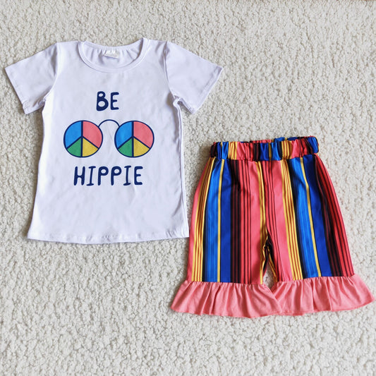 girls outfits be hippie t-shirt & shorts sets summer kids clothes