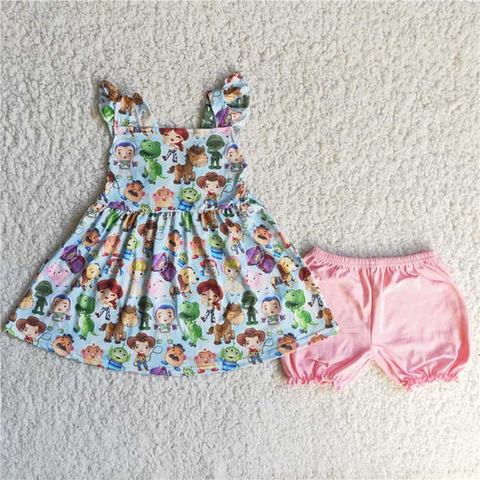 toy girls outfits summer shorts sets 2 pieces kids clothes