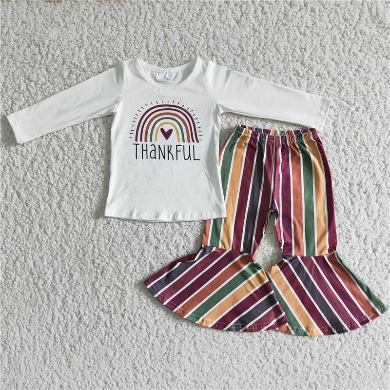 Thanksgiving girls sets long sleeve top & pants 2 pieces outfits