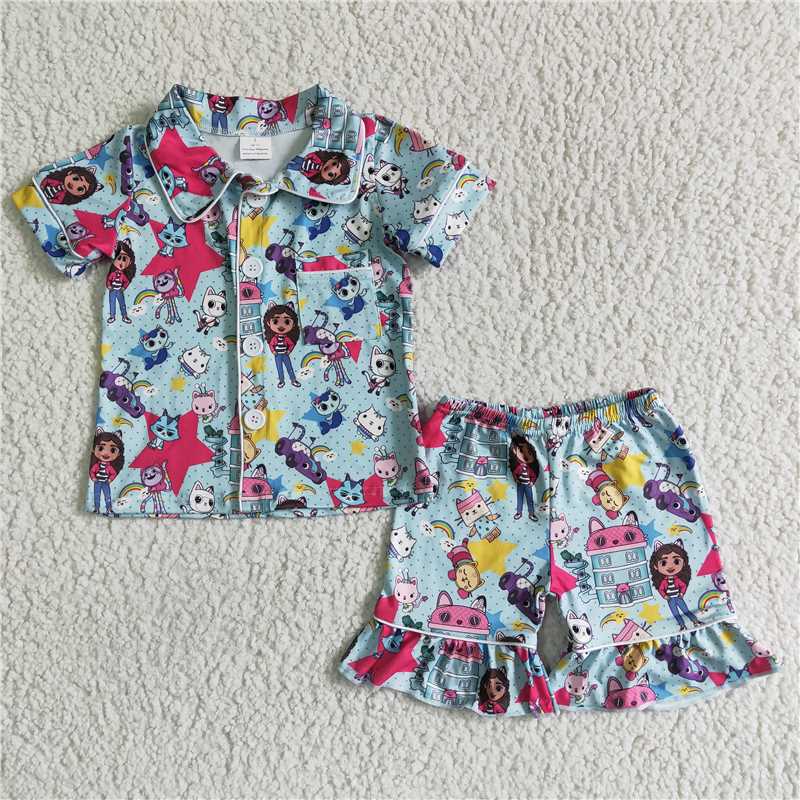 summer girls outfits gabby shorts pajamas kids clothes