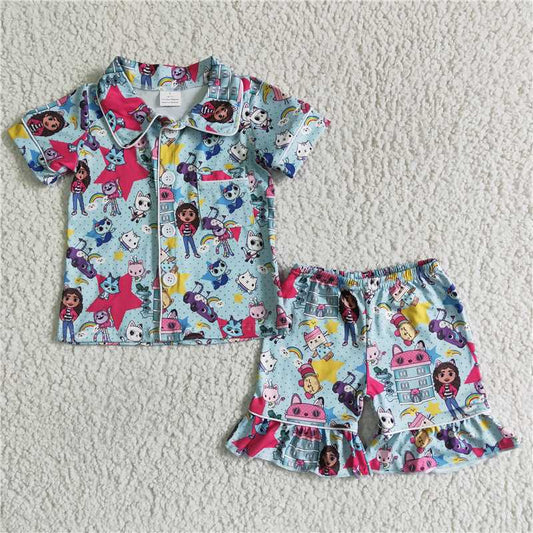 summer girls outfits gabby shorts pajamas kids clothes