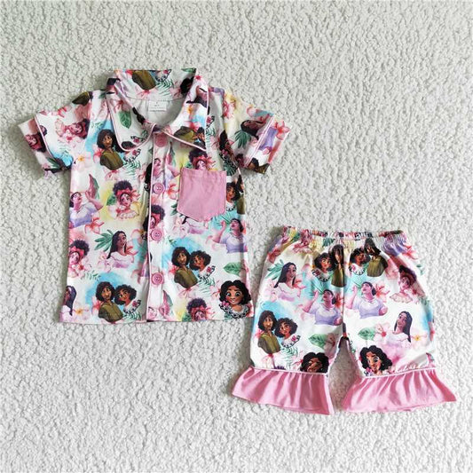 summer girls outfits encanto shorts pajamas kids clothes