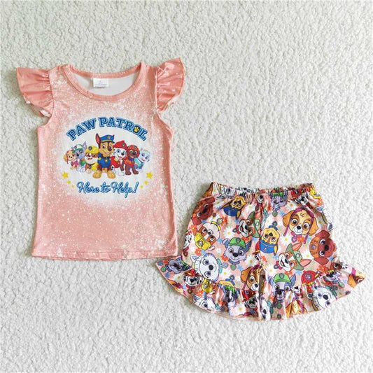 paw patrol girls outfits summer camo shorts sets 2 pieces kids clothes