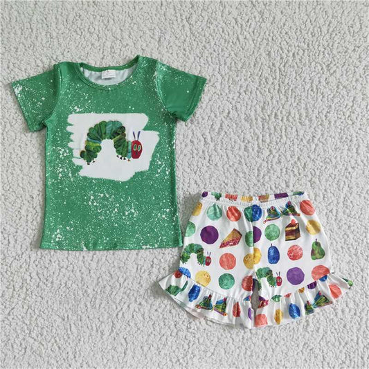 Caterpillars girls outfits summer camo shorts sets 2 pieces kids clothes