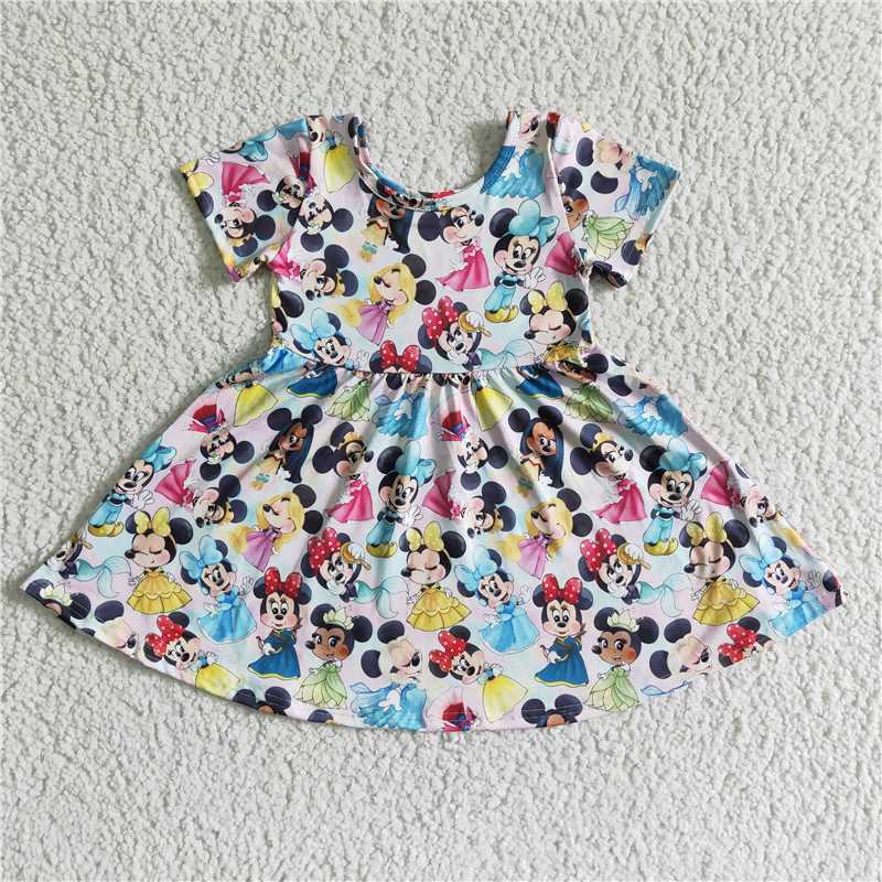 cartoon mouse girls dress summer kids skirt