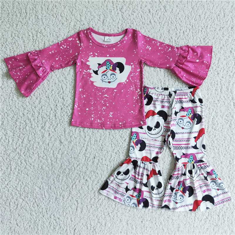 jack and sally christmas sets t-shirt & bell kids clothing girls outfits