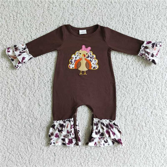 turkey thanksgiving long sleeve girls baby rompers