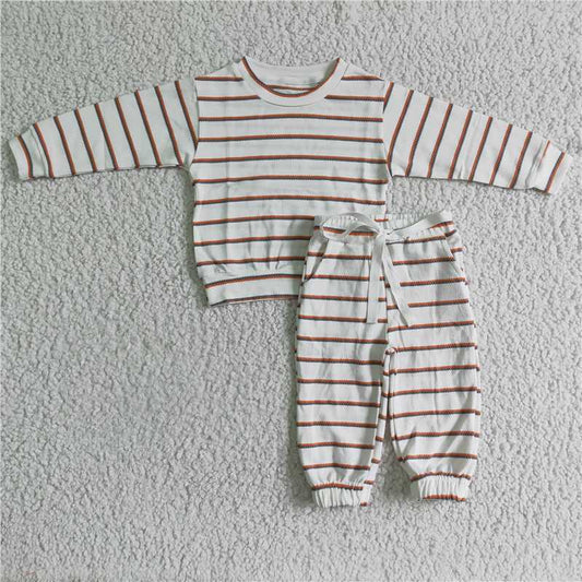 BLP0045 stripe pajamas boys outfits long sleeve top & pants sets kids clothes