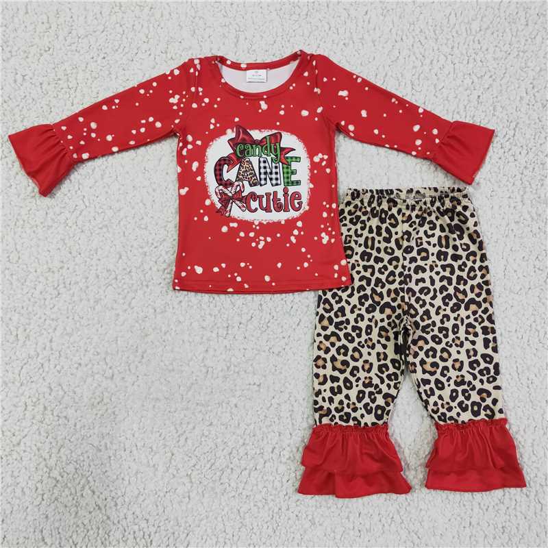 christmas came cute sets t-shirt & bell kids clothing girls outfits