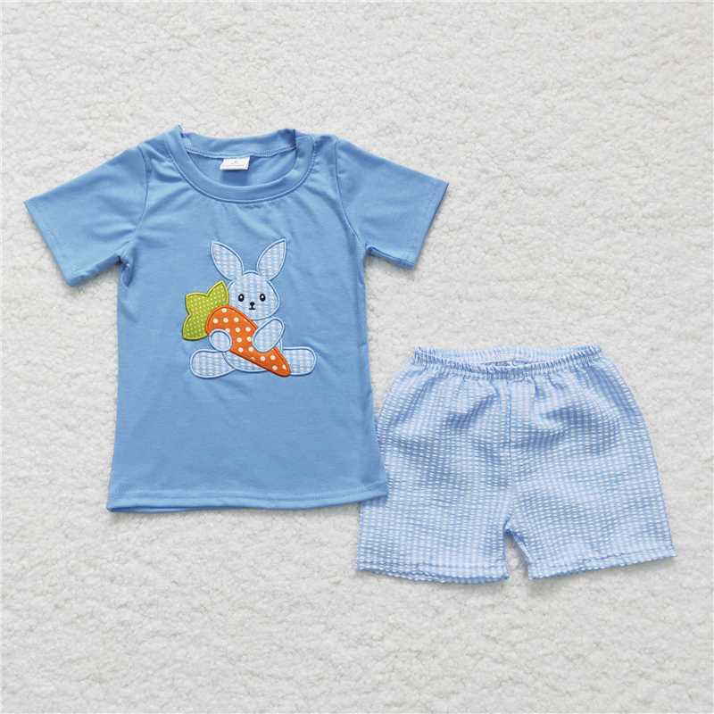 bunny boys shorts sets easter pajamas kids clothes