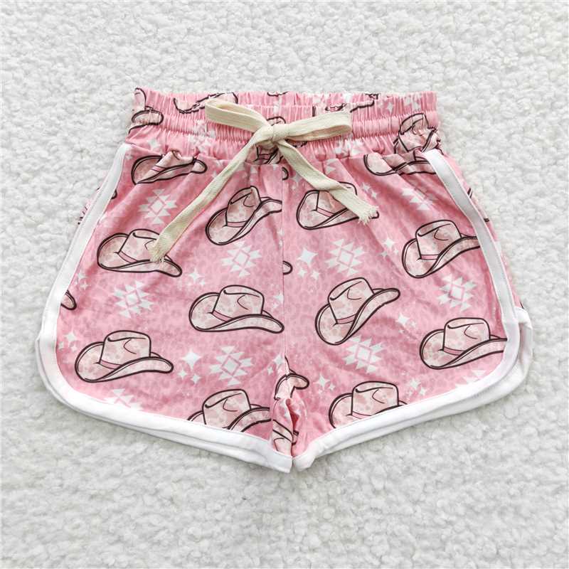 Pink west hat girls Shorts kids clothes