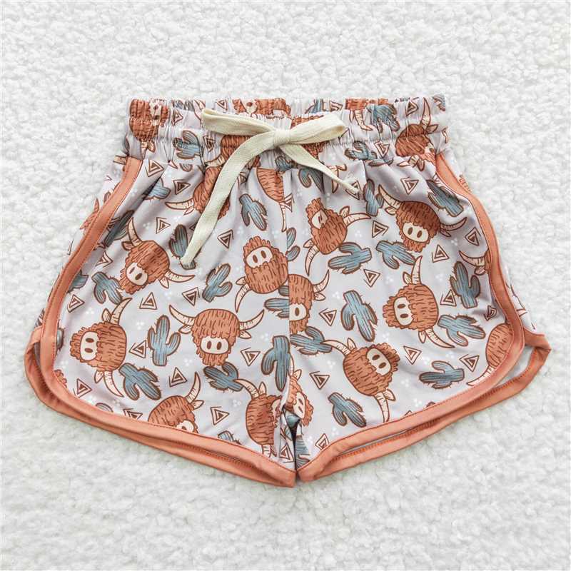 highland cow girls Shorts kids clothes