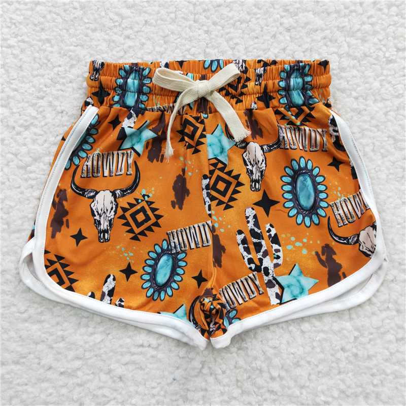 west cow girls Shorts kids clothes