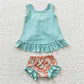 Girls baby bummies sets cotton bows vest & floral shorts