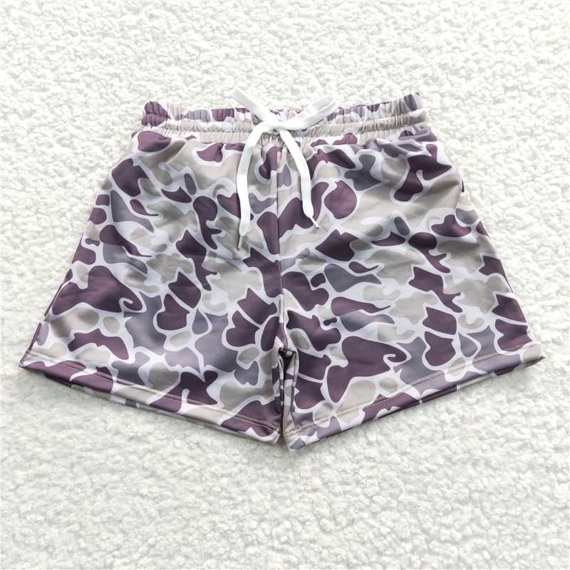 SS0079 Boys Camouflage Gray Swim Trunks