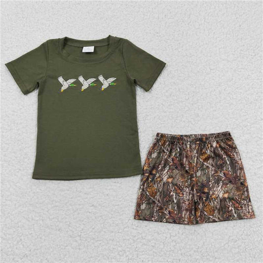 embroidered Duck camo shorts boys outfits kids clothes