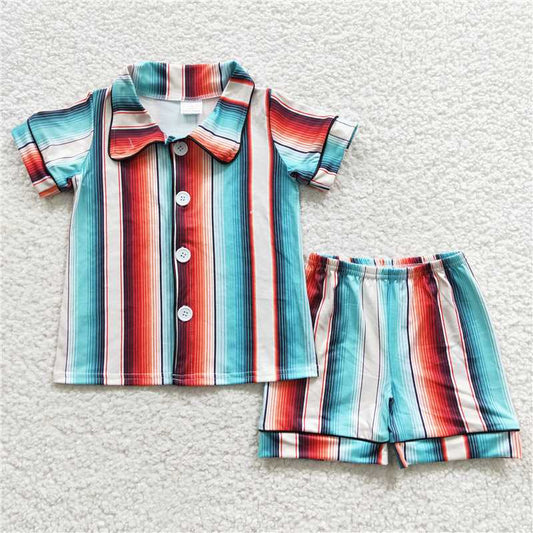 stripe boys pajamas kids summer sets chridren's clothes