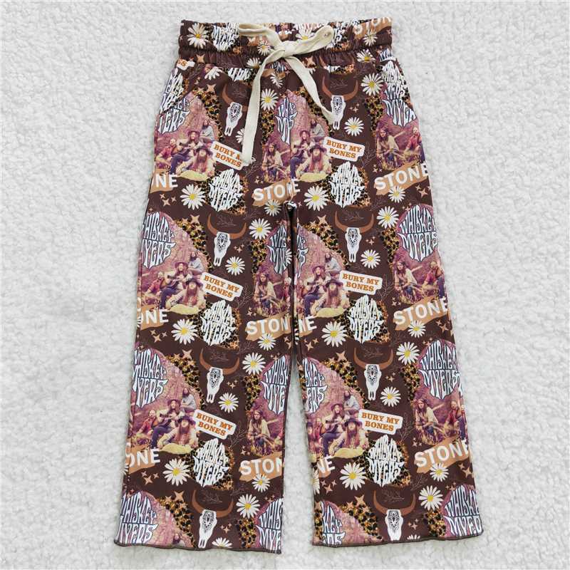 stone floral west girls pants kids trousers children's clothes