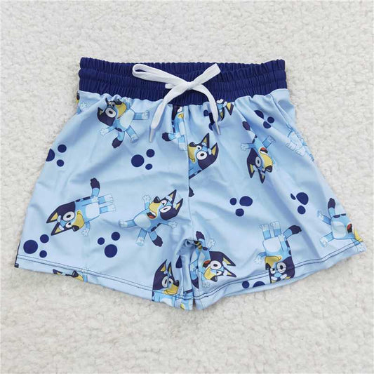 boys swim trunks blue dogs shorts kids clothes