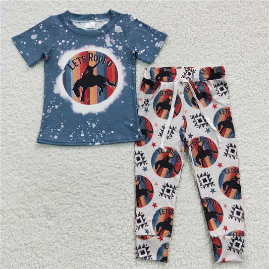 let's rodeo boys outfits shorts sleeve shirt & long pants kids sets