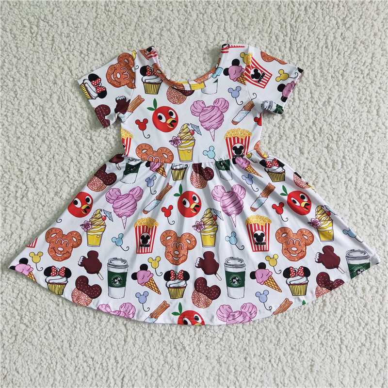 girls dress cartoon mouse summer skirt kids clothes