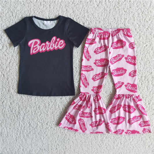 short sleeve shirt bell barbie girls sets kids clothes