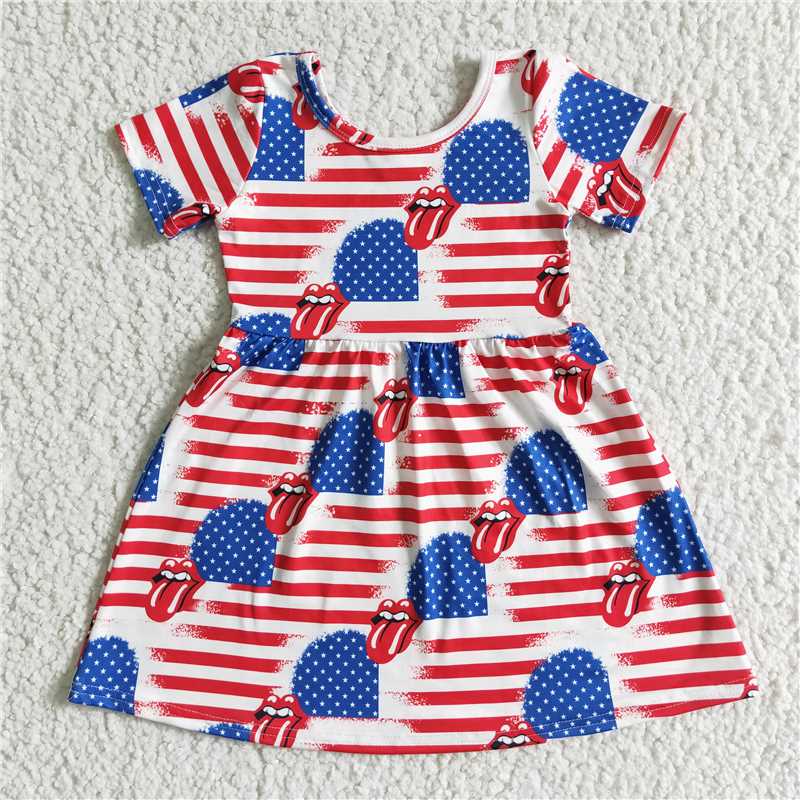 July 4th girls dress kids skirt children's clothes