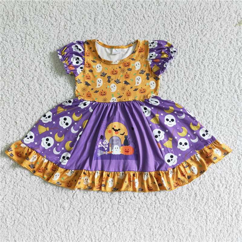 hallowen girls dress ghost kids skirts jack