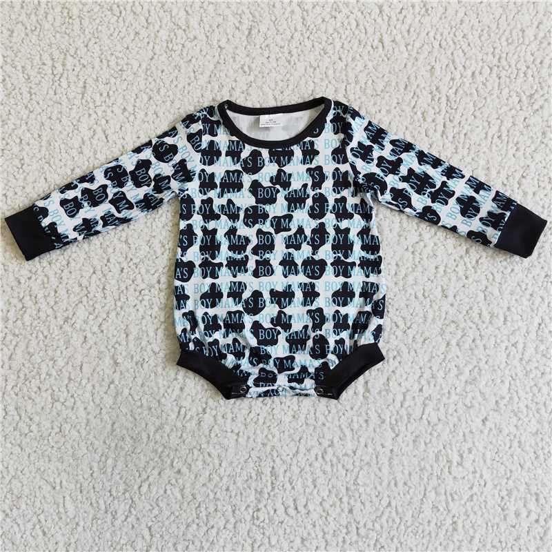 mama's boy bubble long sleeve baby romper