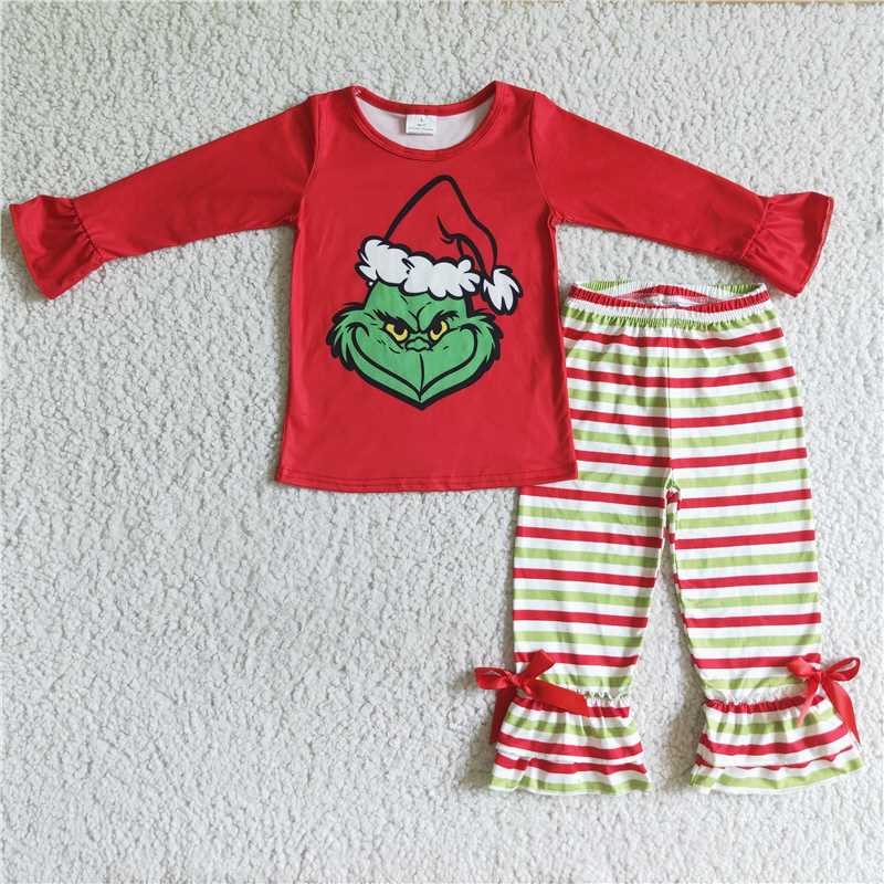 christmas clothes t-shirt & pants grinch kids clothing girls outfits