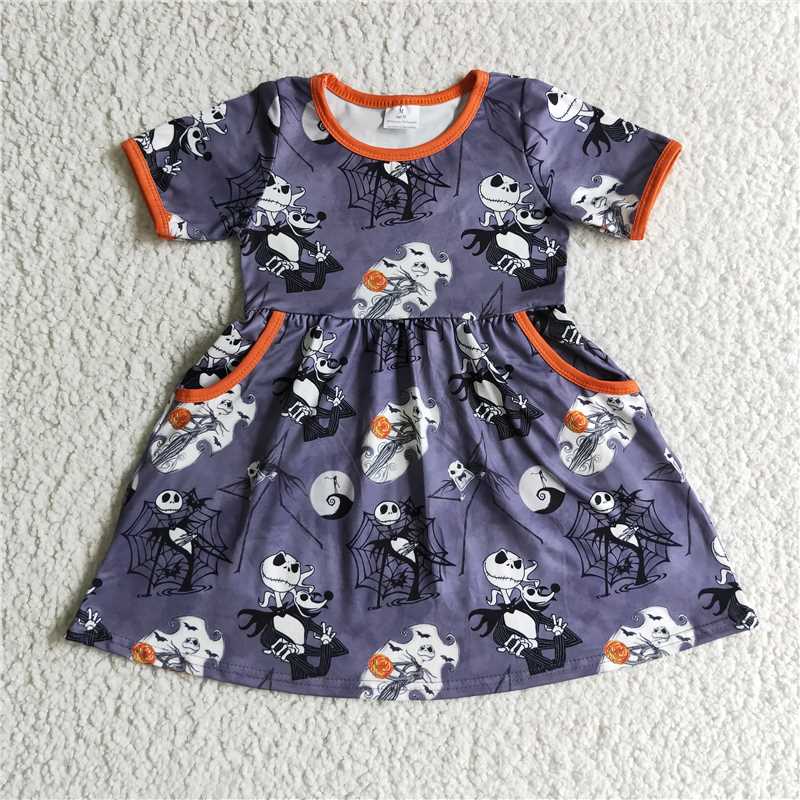 hallowen girls dress with pockets kids skirts jack