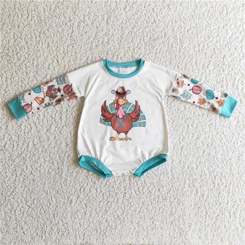 turkey thanksgiving long sleeve girls baby rompers