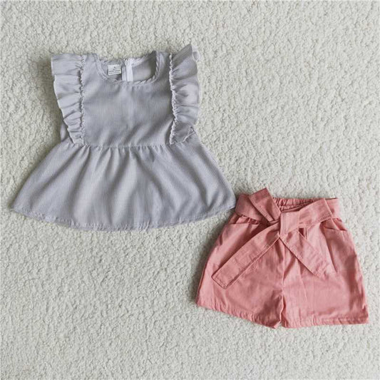 summer girls outfits tops & shorts kids clothes