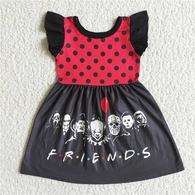 halloween friends clown girls dress kids skirt