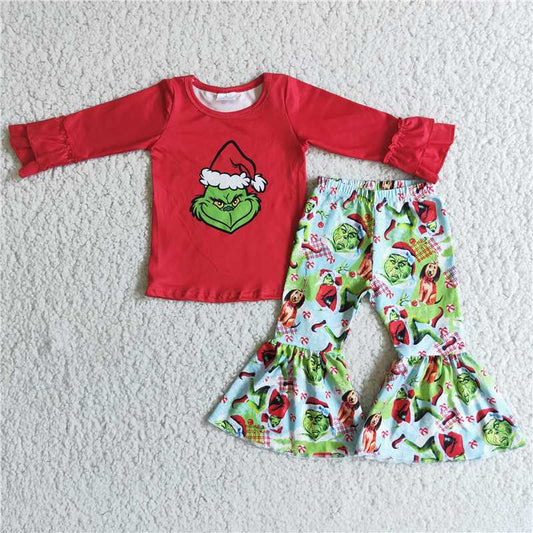 christmas clothes t-shirt & pants grinch kids clothing girls outfits