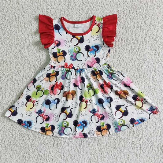 cartoon mouse girls dress summer kids skirt