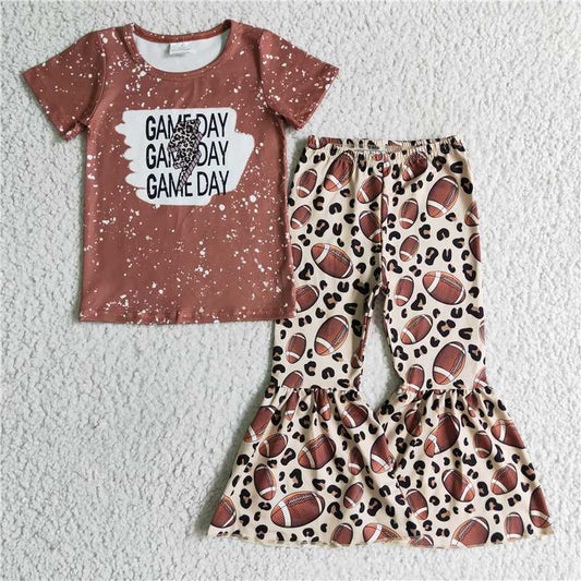 football outfits shirt bell pants girls sets gameday fall kids clothes