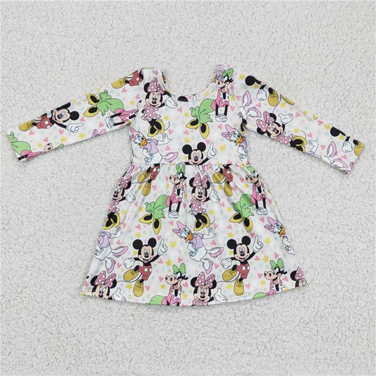 GLD0158 Girls Disney Mickey long sleeve dress