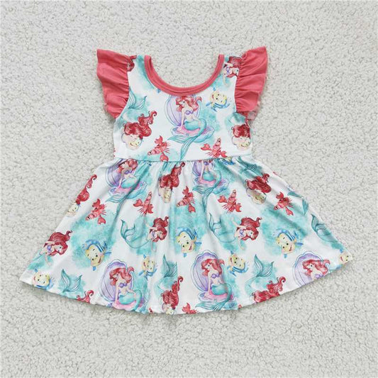 Mermaid princess girls dress summer kids skirts