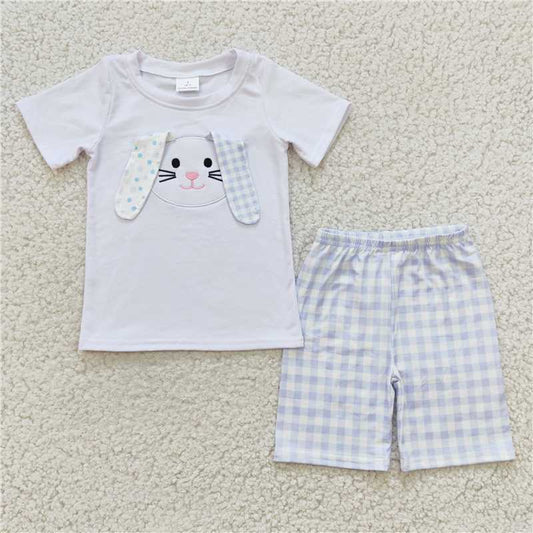 embroidered bunny easter boys shorts outfits kids clothes