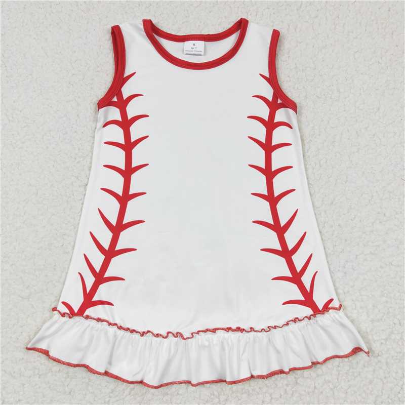 baseball girls summer dress sleeveless kids skirts